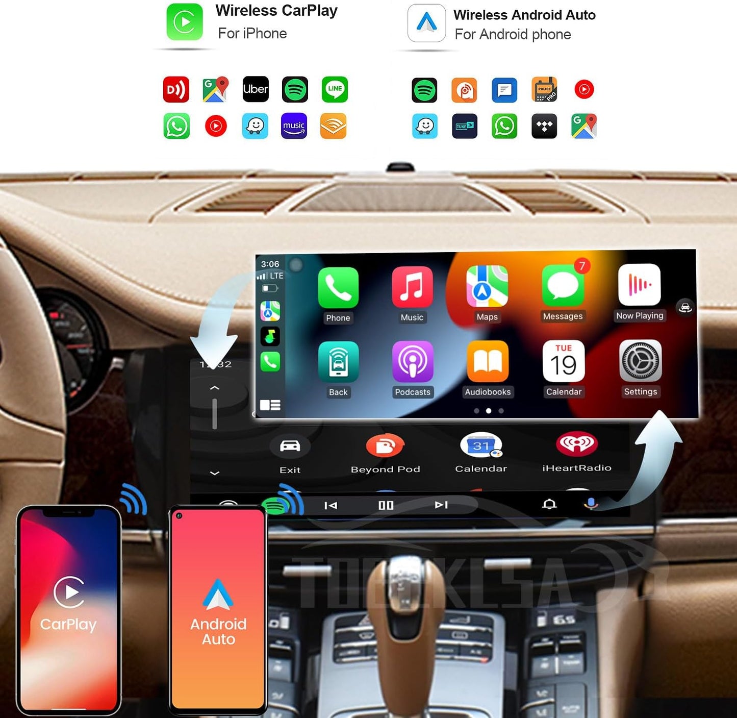 Car Radio for Porsche Panamera 2010-2017 Android 12 Stereo 12.3 Inch Touch Screen Head Unit Support Wireless Carplay & Android Auto SWC DSP RDS 4G WiFi FM/AM Multimedia Player GPS Navigation