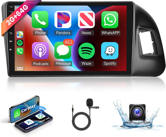 2+64G Android Car Radio Car Stereo for Audi Q5 2010-2018 with Wireless Carplay Android Auto, 9’’ Touch Screen Head Unit Mirror Link WiFi GPS Navigation Bluetooth FM RDS EQ AHD Backup Camera SWC MIC