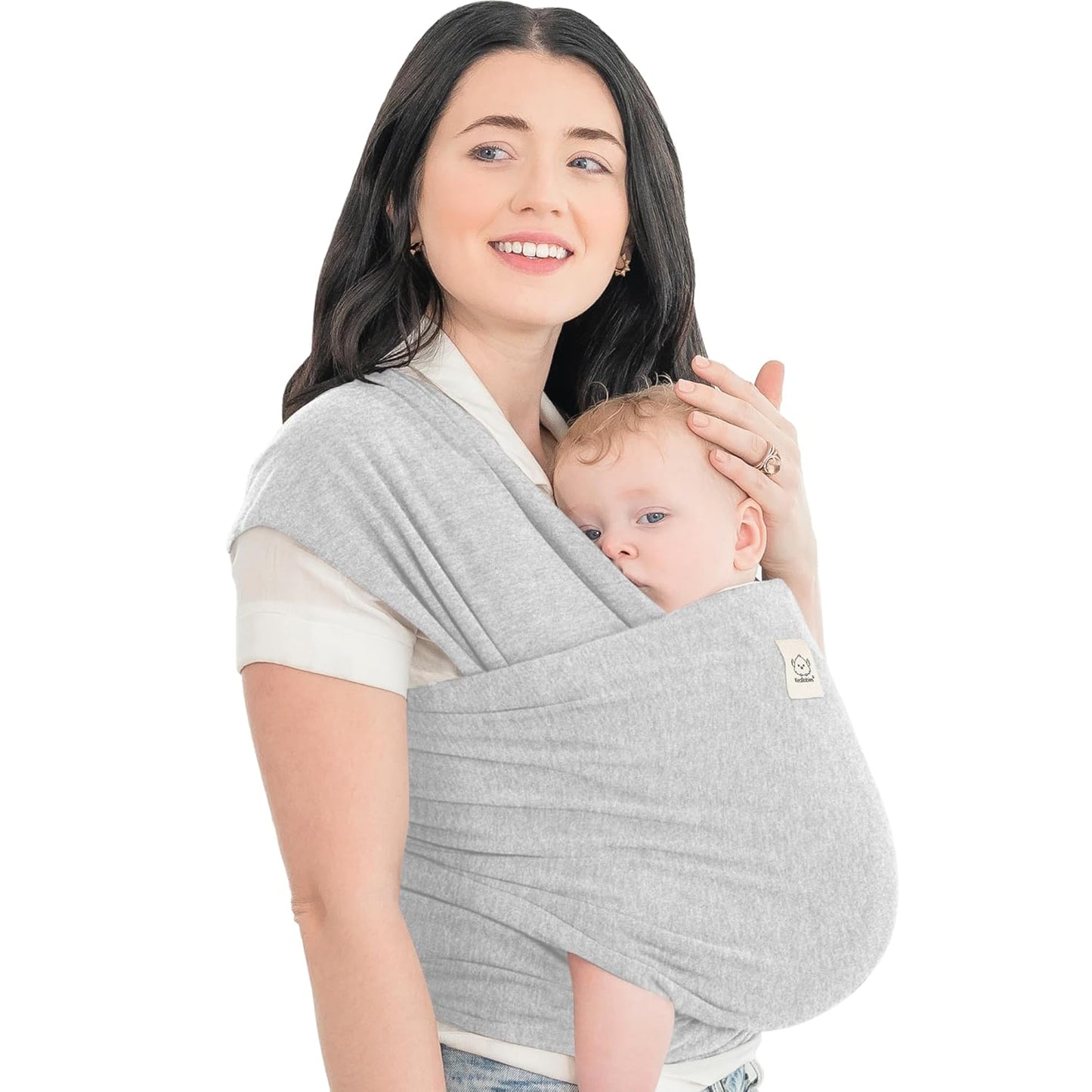 KeaBabies Baby Wrap Carrier - All in 1 Original Baby Carrier Newborn to Toddler Sling, Easy to Wear, Hands Free Bonding, Lightweight, Breathable Infant Wraps (Trendy Black)