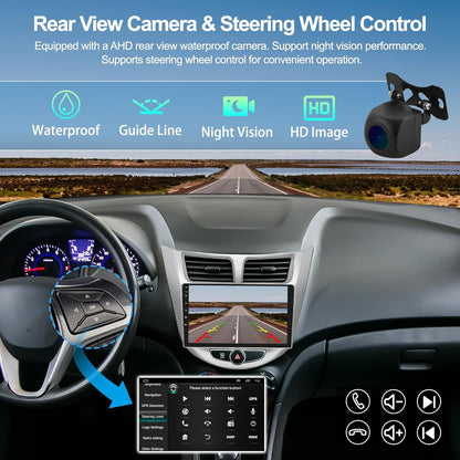 2G+64G Android 13 Car Stereo for Hyundai Accent 2012-2017 with Wireless Carplay Android Auto 9" Touchscreen Car Radio with GPS Navigation HiFi WiFi Bluetooth FM/RDS Radio Head Unit with Backup Camera