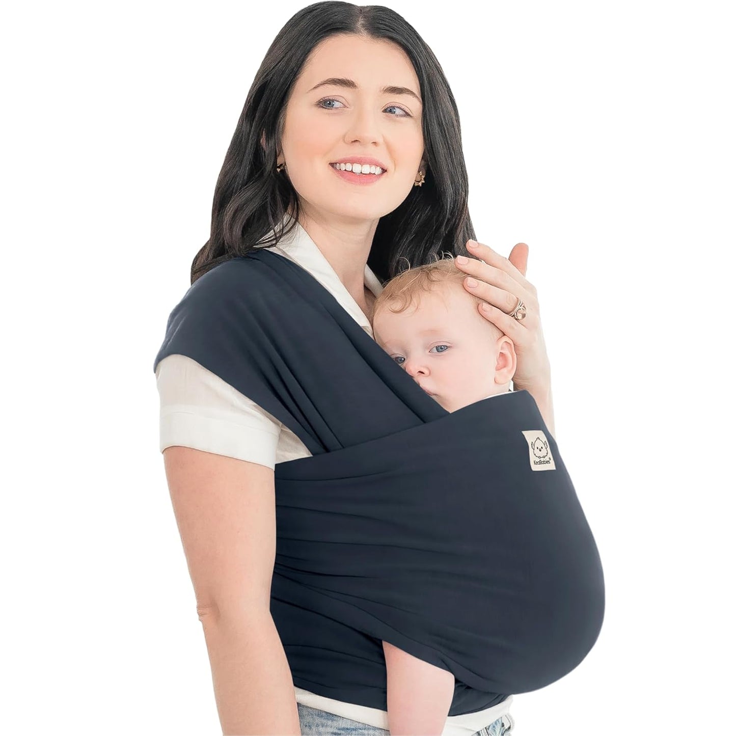 KeaBabies Baby Wrap Carrier - All in 1 Original Baby Carrier Newborn to Toddler Sling, Easy to Wear, Hands Free Bonding, Lightweight, Breathable Infant Wraps (Trendy Black)