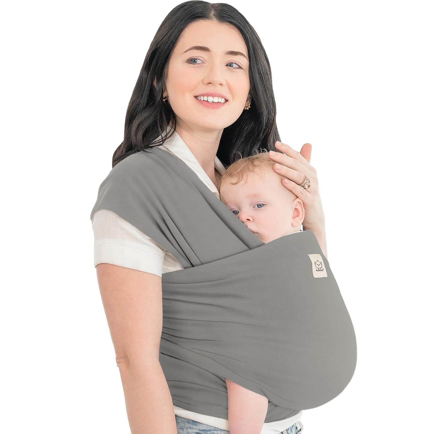 KeaBabies Baby Wrap Carrier - All in 1 Original Baby Carrier Newborn to Toddler Sling, Easy to Wear, Hands Free Bonding, Lightweight, Breathable Infant Wraps (Trendy Black)