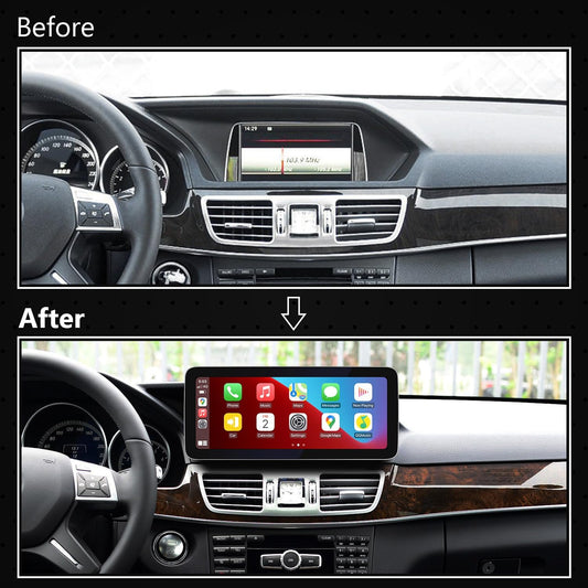 Mercedes-Benz Android Head Unit    12.3" W212 Android 13 Car Multimedia Blue Anti-Glare HD Screen for Mercedes Benz E Class W212 2012-2015 NTG4.5 System, CarPlay Android Auto Use OEM Bluetooth get Sound (8+256GB)