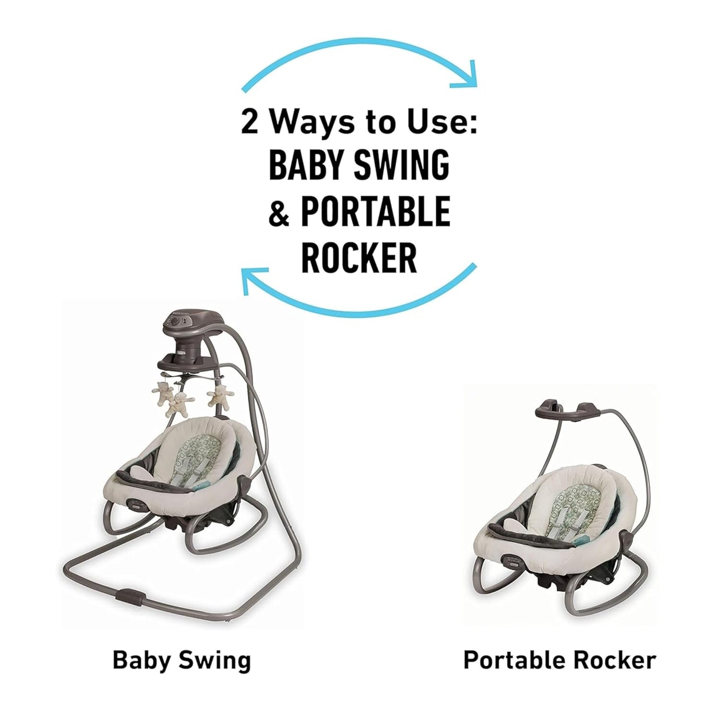 Graco DuetSoothe Swing and Rocker – 2-in-1 Baby Swing & Removable Rocker with Multiple Motion Settings