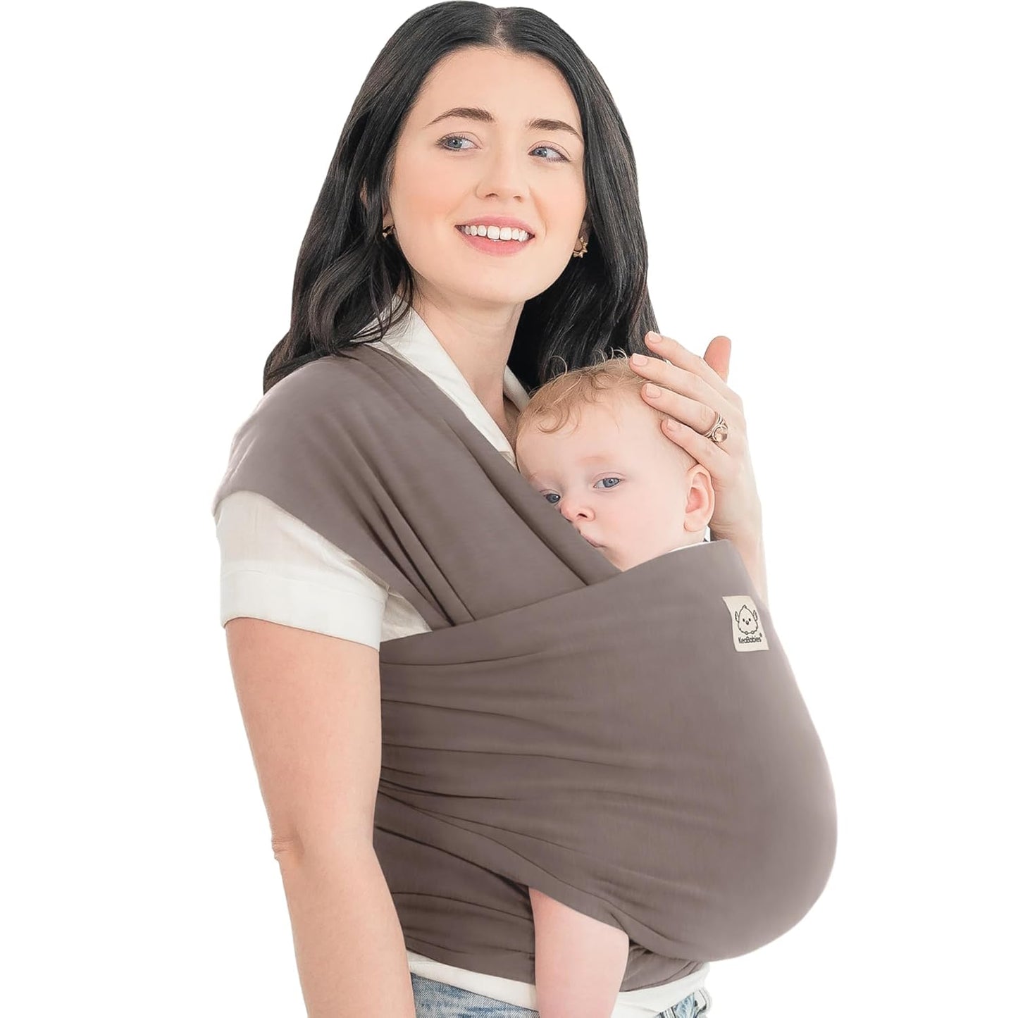 KeaBabies Baby Wrap Carrier - All in 1 Original Baby Carrier Newborn to Toddler Sling, Easy to Wear, Hands Free Bonding, Lightweight, Breathable Infant Wraps (Trendy Black)