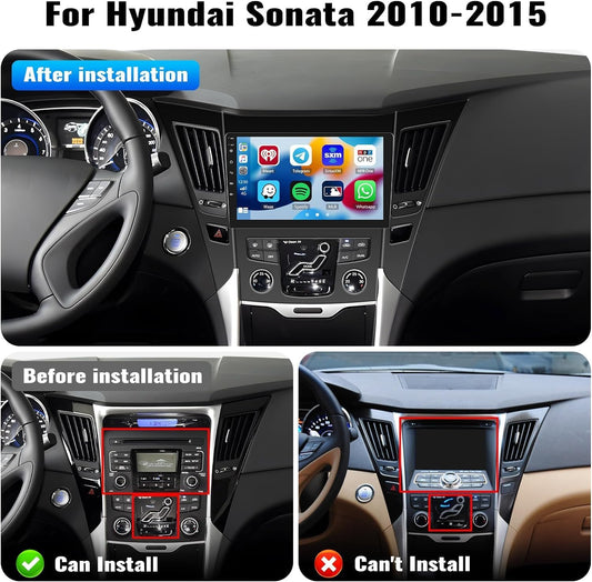 Camecho (2+64G) Android 13 Car Stereo Compatible with Hyundai Sonata 2010-2015, Head Unit with Carplay Android Auto,9" Touch Screen Car Stereo Radio with Bluetooth HiFi FM/RDS GPS/WiFi