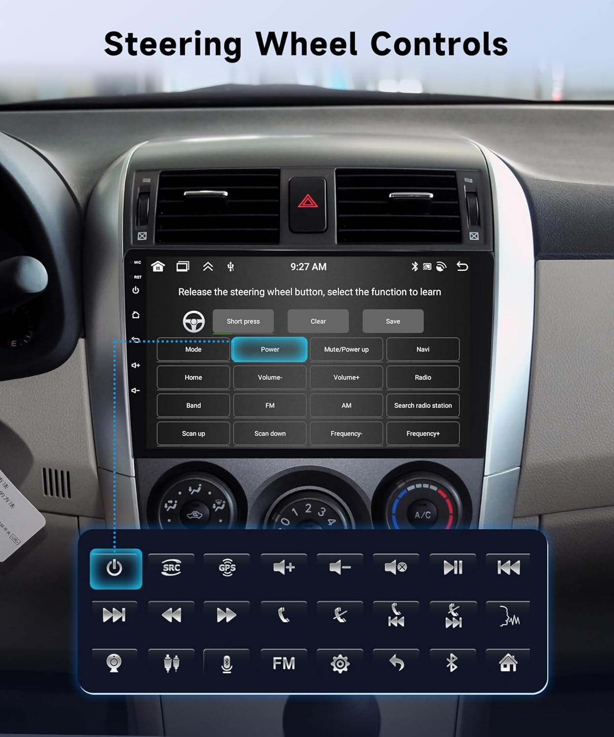 8Core 4G+64G Android 13 Double Din Car Stereo Wireless Carplay Android Auto, 10.1inch HD 1280 * 720P IPS Touchscreen Radio in-Dash Head Unit GPS WiFi/32EQ DSP Audio/Bluetooth5.0/SWC Backup Camera