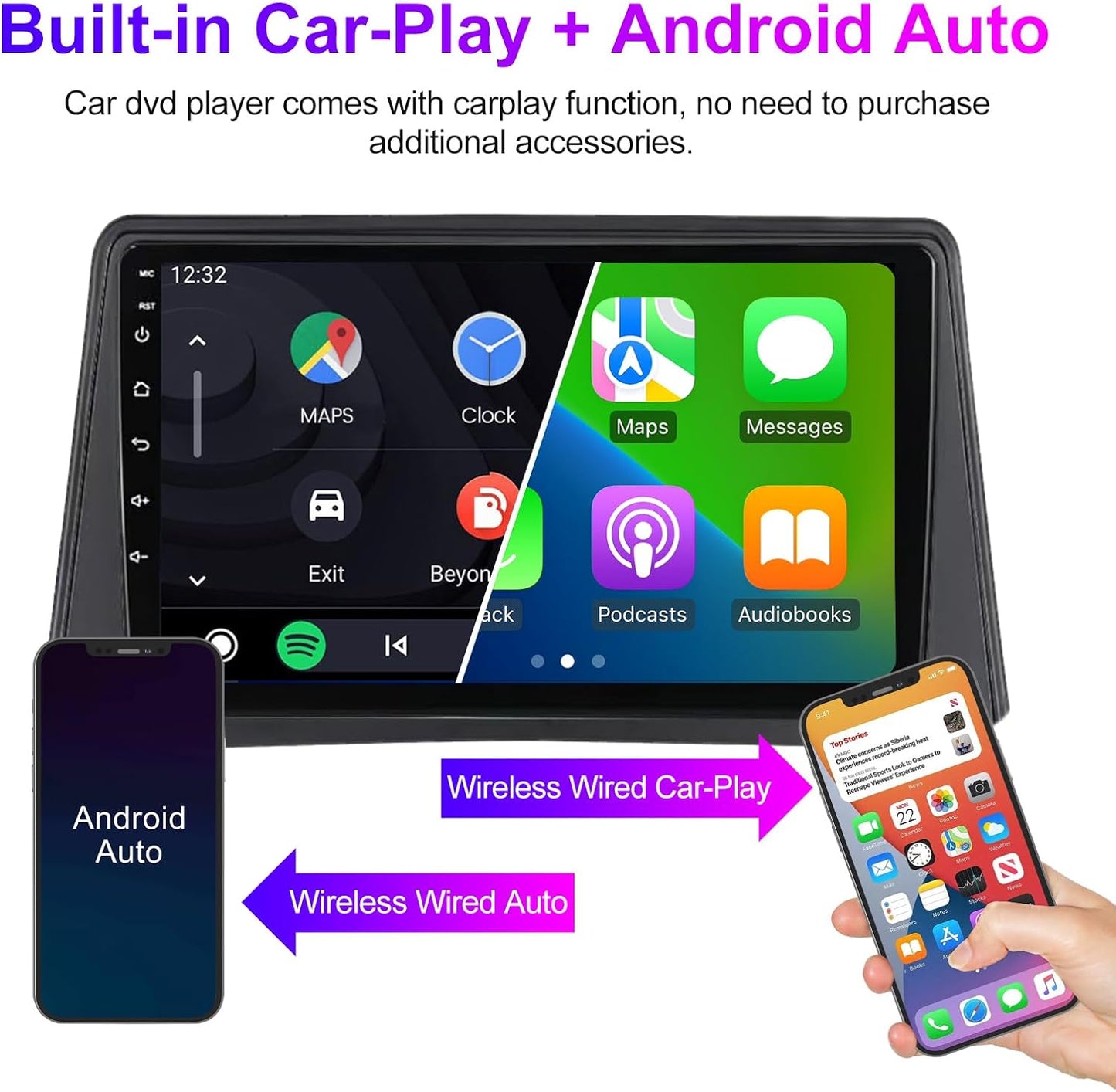 Android 13 Car Radio Stereo for Buick Encore 2012-2016, Biorunn 9 inch Octa Core GPS Navi Wireless Wired Car-Play Android Auto Head Unit IPS FM AM RDS DSP, 2GB RAM 32GB ROM