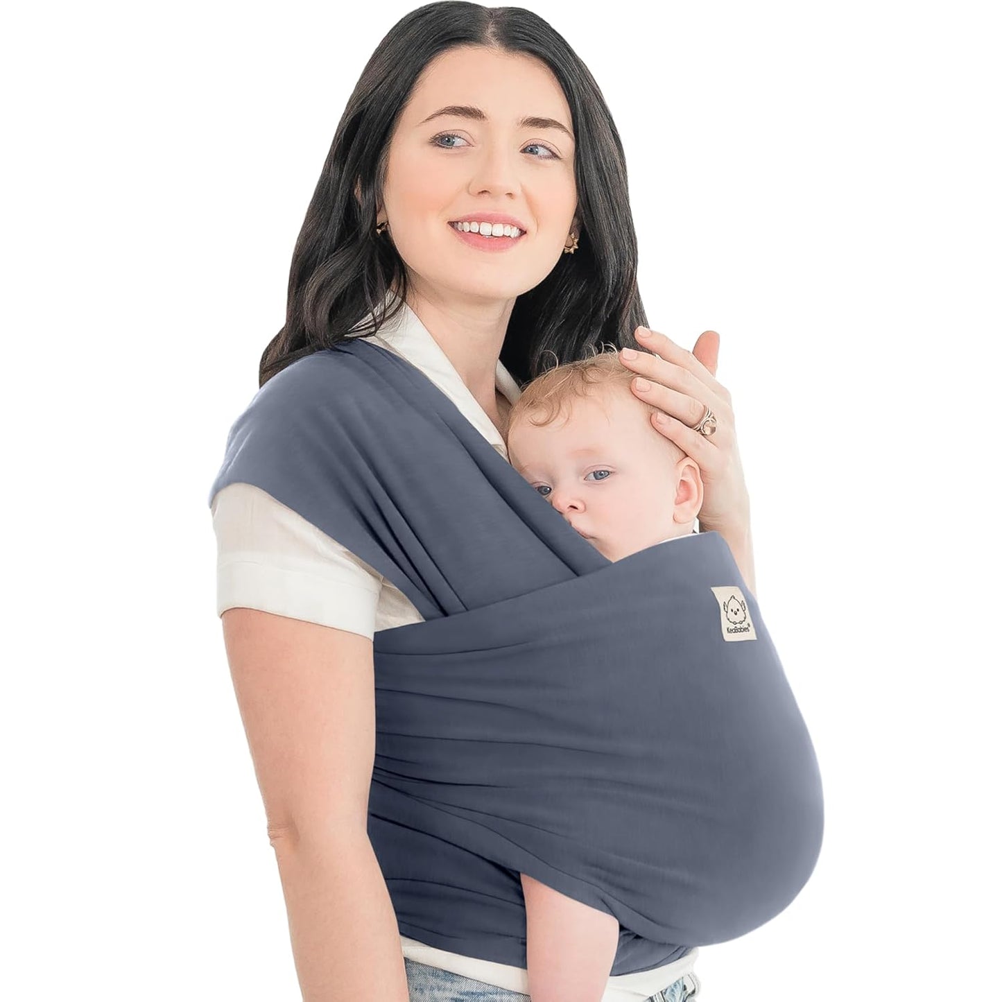 KeaBabies Baby Wrap Carrier - All in 1 Original Baby Carrier Newborn to Toddler Sling, Easy to Wear, Hands Free Bonding, Lightweight, Breathable Infant Wraps (Trendy Black)