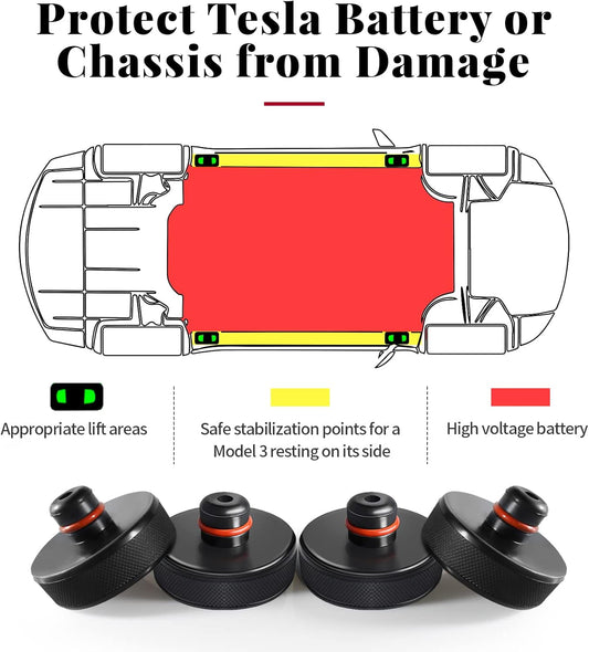 Chirano Lifting Jack Pad for Tesla Model 3/S/X/Y, 4 Pucks with Storage Case, Accessories for Tesla Vehicles 2013 to 2025Tesla   Vehicle Accessories