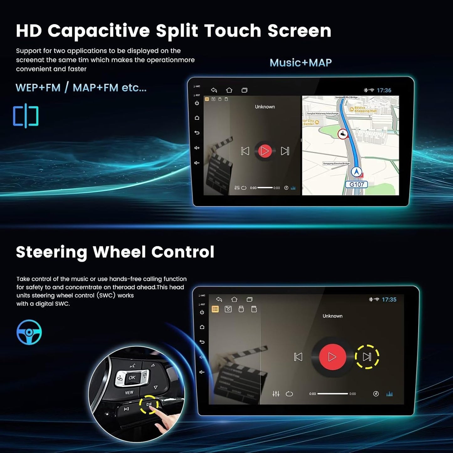 Radio for Hyundai H1 2016-2020 Stereo Upgrade Dash Kit Car GPS Navigation,2+32GB 9" IPS Touch Screen Head Unit with Car-Play & Android Auto/SWC/Rear View