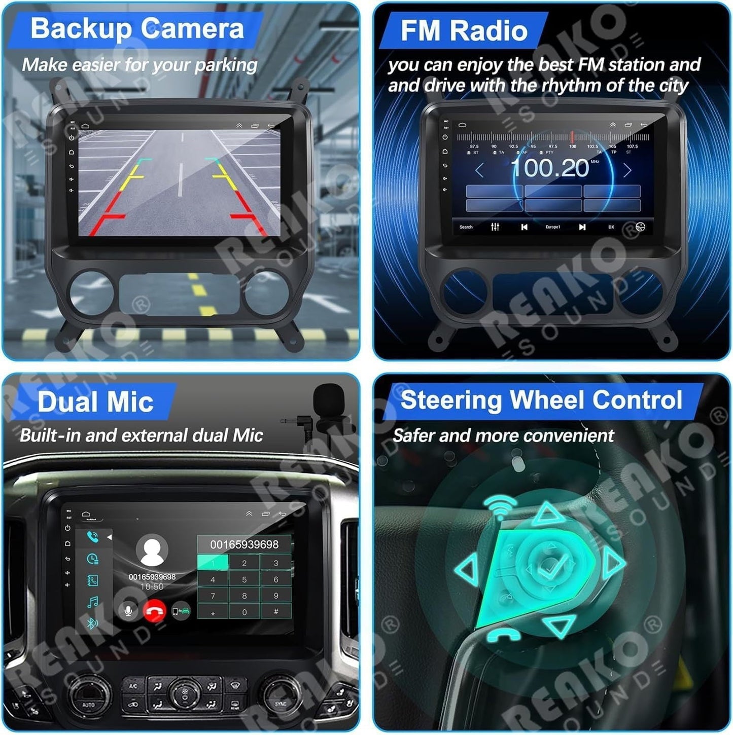 Car Stereo Radio for 2014-2018 Chevrolet Silverado & GMC Sierra,Android Wireless CarPlay Android Auto Silverado Radio Support Back-up Camera/Voice Contro/Map Navigation/FM Radio/SWC