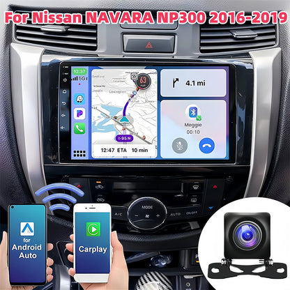 Guwzn Car Stereo Radio for Nissan NAVARA NP300 2016-2019 9" Touchscreen 2+32G Vehicle GPS Navigation Wireless CarPlay Android Auto