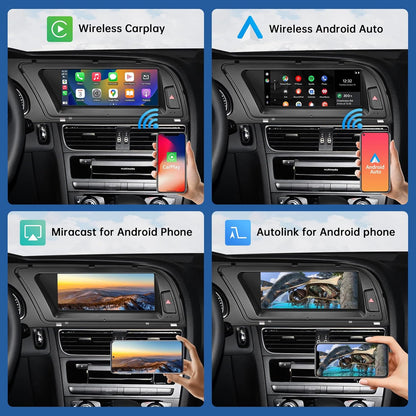 Road Top 8.8 Inch Car Touchscreen Wireless CarPlay Android Auto for Audi A4 A5 2009-2015 Year with 3GMMI, Car Radio Stereo Multimedia Screen, Support Navigation, Mirrorlink