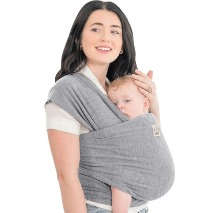 KeaBabies Baby Wrap Carrier - All in 1 Original Baby Carrier Newborn to Toddler Sling, Easy to Wear, Hands Free Bonding, Lightweight, Breathable Infant Wraps (Trendy Black)
