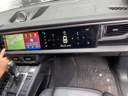 Dual Screen Android Car Radio GPS Navigation for Porsche Macan 2014-2017 Stereo Replacement 12.3 Inch IPS Touch Screen Multimedia Player Auto Radio Modify 2024 (PCM 3.1, 8-256GB)