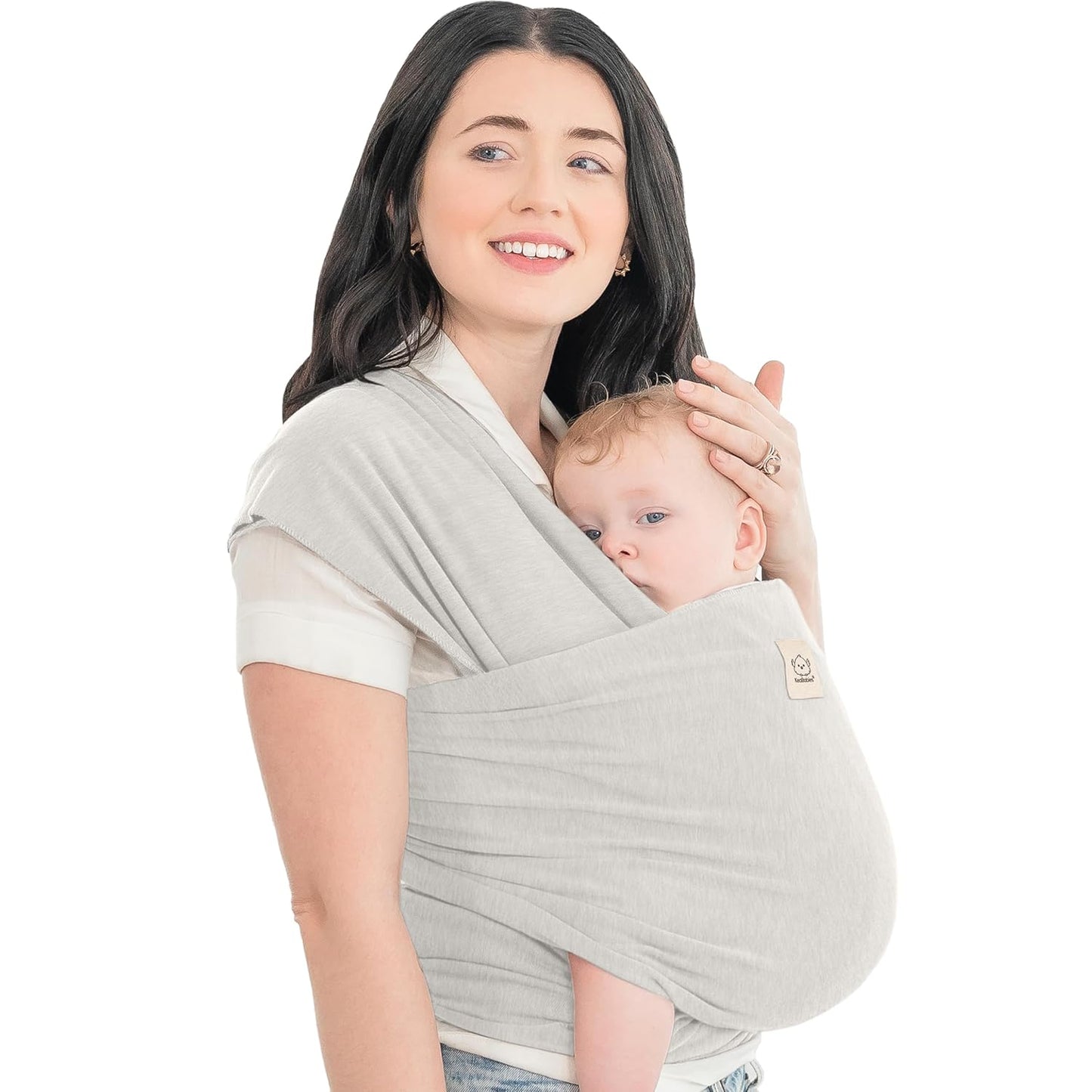 KeaBabies Baby Wrap Carrier - All in 1 Original Baby Carrier Newborn to Toddler Sling, Easy to Wear, Hands Free Bonding, Lightweight, Breathable Infant Wraps (Trendy Black)