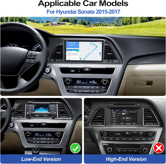2G+32G Car Stereo Radio for Hyundai Sonata 2015 2016 2017 with Wireless CarPlay Android Auto Android 13 Car Radio 9" Touch Screen Bluetooth Radio with GPS Navigation FM RDS Backup Camera Head Unit