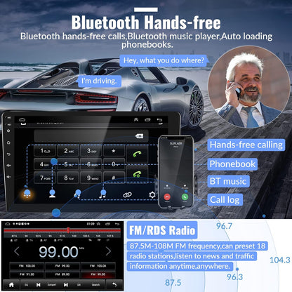 Camecho Car Radio Head Unit Android 13 for Hyundai Tucson IX35 2010-2015 Radio, 10" Touch Screen Car Stereo with CarPlay, Android Auto, Bluetooth, WiFi, HiFi & EQ, GPS Navigation + AHD Backup Camera