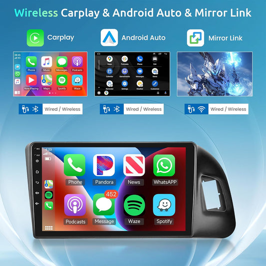 2+64G Android Car Radio Car Stereo for Audi Q5 2010-2018 with Wireless Carplay Android Auto, 9’’ Touch Screen Head Unit Mirror Link WiFi GPS Navigation Bluetooth FM RDS EQ AHD Backup Camera SWC MIC
