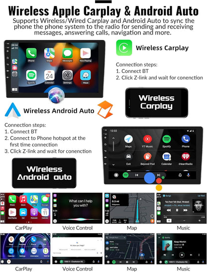 Camecho Car Radio Head Unit Android 13 for Hyundai Tucson IX35 2010-2015 Radio, 10" Touch Screen Car Stereo with CarPlay, Android Auto, Bluetooth, WiFi, HiFi & EQ, GPS Navigation + AHD Backup Camera