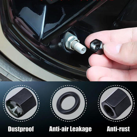 TACTILIAN Car Tire Valve Stem Caps for Tesla Model 3, S, X, Y Accessories (4 Pack) Leakproof Aluminum Tire Valve Caps with Rubber O-Rings Compatible with Tesla Model Y Accessories 2023Tesla   Vehicle Accessories