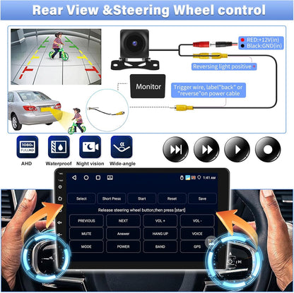 4+64G Android 13 Car Radio for Hyundai Santa Fe 2006-2012, 9'' HD 1280 * 720 Touchscreen Bluetooth Car Stereo with Wireless CarPlay Android Auto Mirror Link GPS Navi,WiFi,32EQ DSP,SWC+Camera&Mic