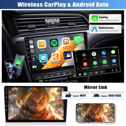 [8 Core 4G+64G] Android 13 Car Stereo for Hyundai Veloster 2011-2015 with Wireless Apple Carplay Android Auto,9'' Touchscreen Car Radio with WiF/GPS Navigation,Bluetooth,FM/RDS,SWC+AHD Backup Camera