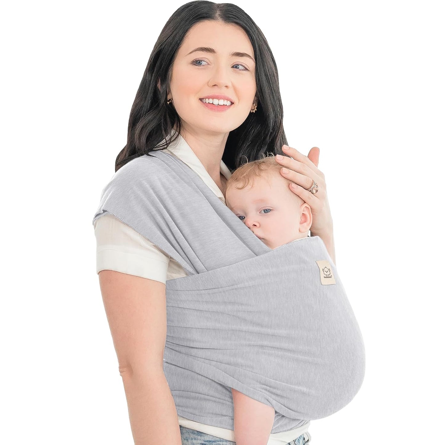 KeaBabies Baby Wrap Carrier - All in 1 Original Baby Carrier Newborn to Toddler Sling, Easy to Wear, Hands Free Bonding, Lightweight, Breathable Infant Wraps (Trendy Black)
