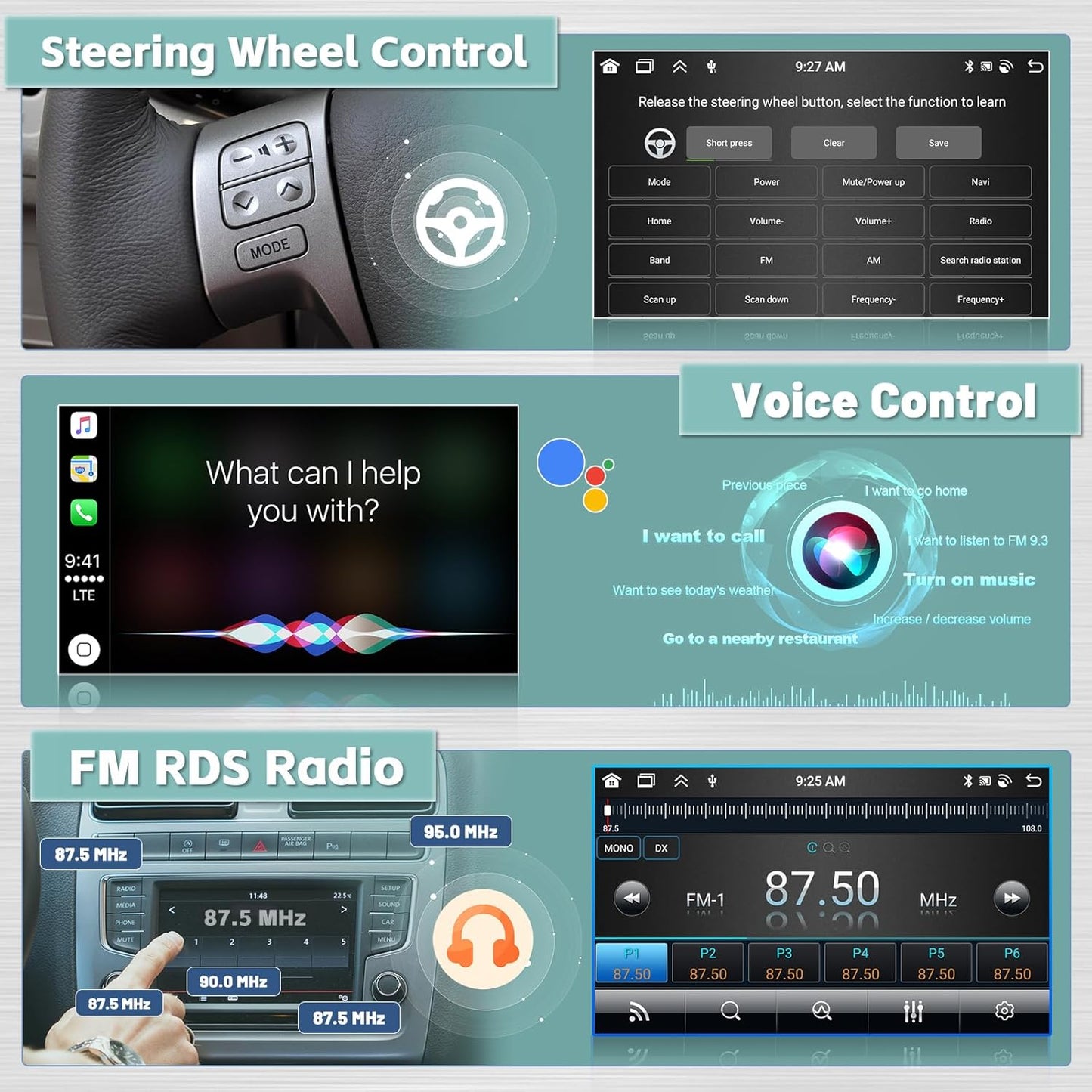 8Core 4+64G Car Stereo for Audi A4 S4 RS4 2002-2008 with Wireless Apple Carplay Android Auto, Android 13 9 inch 1280*720 Touch Screen Car Radio with GPS WiFi BT 5.0 DSP FM RDS Radio AHD Backup Camera