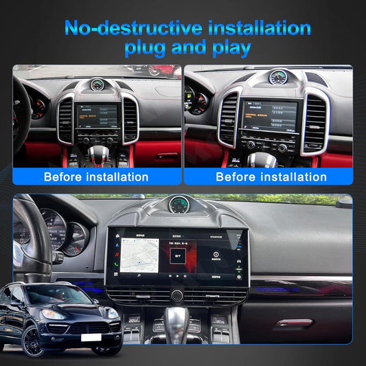 Qualcomm Android 13 Car Radio for Porsche Cayenne 2010-2017 Stereo Replacement GPS Navigation Head Unit Multimedia Player 12.3 Inch IPS Touch Screen Carplay (PCM 3.1, 4-64GB)