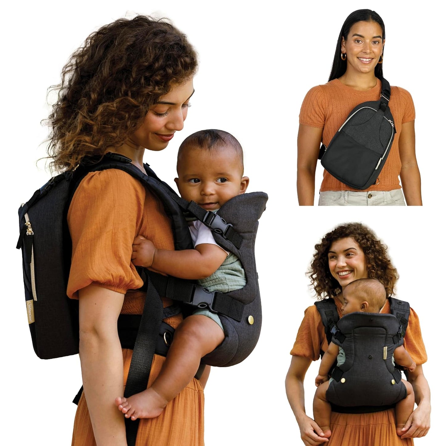 Infantino Flip Advanced 4-in-1 Carrier - Ergonomic, convertible, face-in and face-out front and back carry for newborns and older babies 8-32 lbs