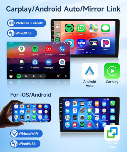 2G+64G Wireless CarPlay Radio for Audi TT 2008-2014, Rimoody Android 13 Car Stereo 9 Inch Touch Screen Android Auto Mirror Link Bluetooth FM/RDS GPS WiFi HiFi SWC Backup Camera