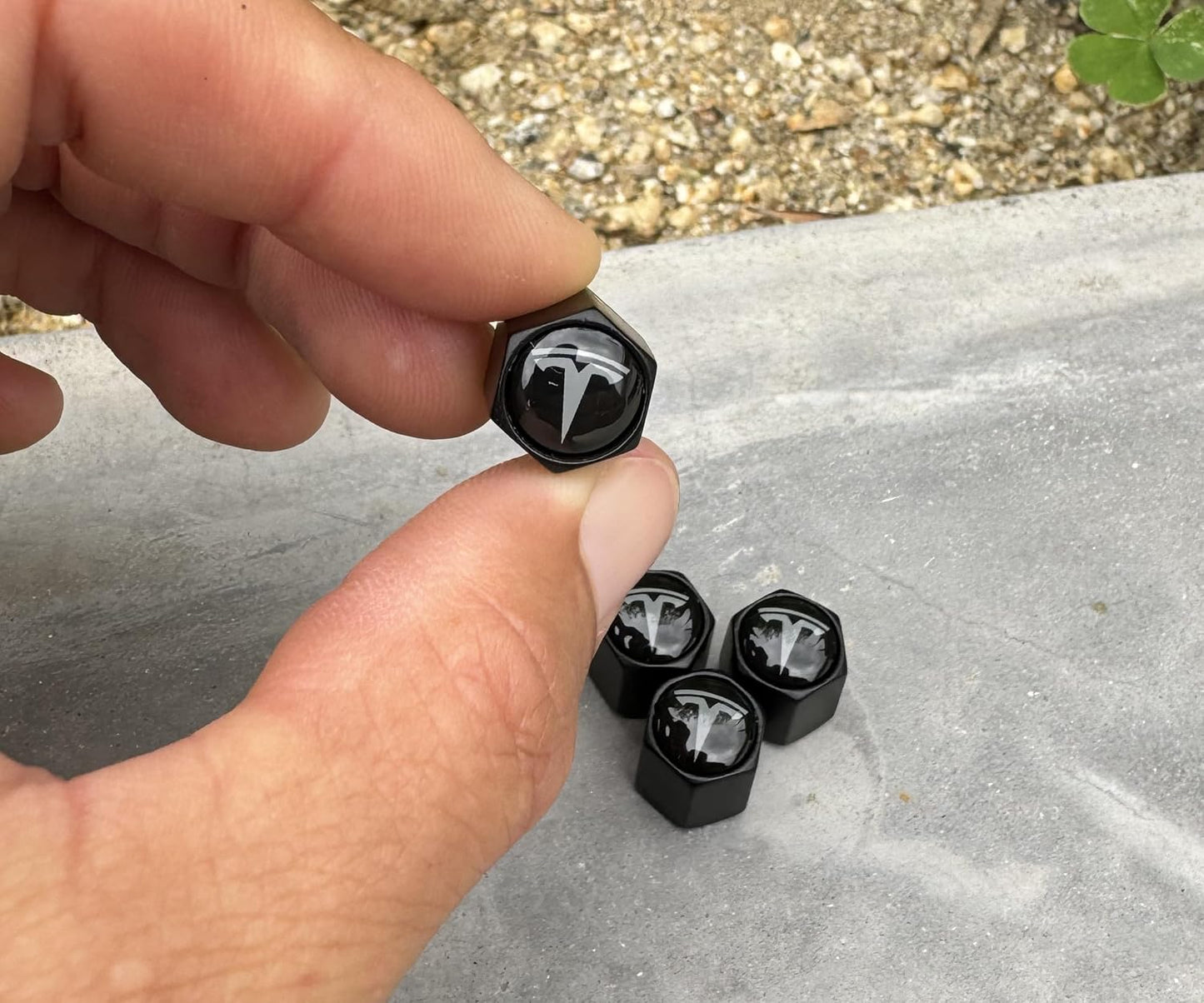 TACTILIAN Car Tire Valve Stem Caps for Tesla Model 3, S, X, Y Accessories (4 Pack) Leakproof Aluminum Tire Valve Caps with Rubber O-Rings Compatible with Tesla Model Y Accessories 2023Tesla   Vehicle Accessories