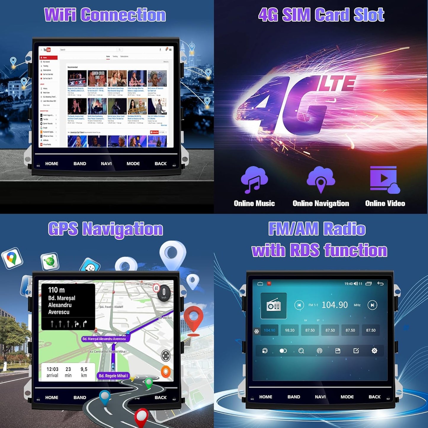 Anti-Glare Car Radio Stereo GPS Navigation for Porsche Cayenne 2011-2015 Car Multimedia Player 8.4 inch Blu-ray Screen (8GB RAM 128GB ROM Without Fiber Decoder)