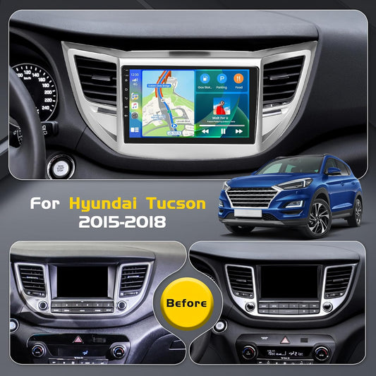 4+64G Inefala for Hyundai Tucson 2015-2018 Android 13 Car Radio Stereo with Wireless Carplay Android Auto Head Unit, 9" HD Touch Screen WiFi GPS BT5.0 FM/RDS EQ Mirror Link SWC Backup Camera MIC