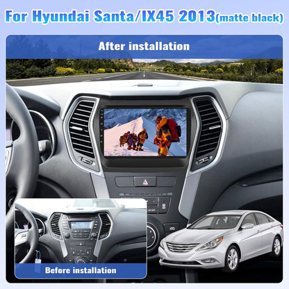 CAMECHO Android 13 Car Stereo for Hyundai Santa Fe IX45 2013-2018 Radio, Car Stereo GPS Navigation DSP Bluetooth USB SWC Android & iOS Mirror Link Multimedia Head Unit 1G+32G + Backup Camera
