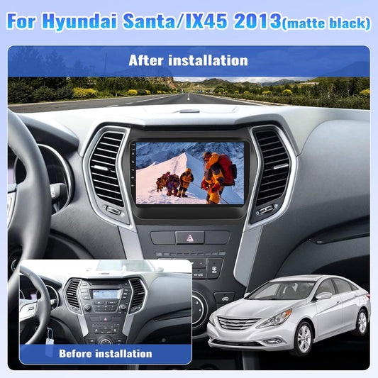 CAMECHO Android 13 Car Stereo for Hyundai Santa Fe IX45 2013-2018 Radio, Car Stereo GPS Navigation DSP Bluetooth USB SWC Android & iOS Mirror Link Multimedia Head Unit 1G+32G + Backup Camera