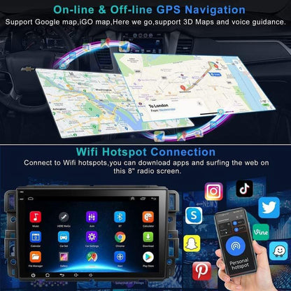 THONZER 8" Android 12 IPS Touch Screen Car Stereo for Chevrolet Chevy Silverado GMC, 2G+32G