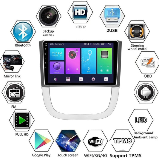Sovob Android Car Stereo for BUI-CK GL8 2006-2012 9 inch 2 Din Radio GPS Navigation IPS Touch Screen Multimedia Player Support 4G Carplay SWC Wifi Mirror Link DSP BT(Size:8 core 4G+wifi 2G+32G)