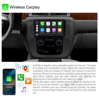 32GB Android 12 CarPlay Radio Stereo for Sierra Yukon Chevrolet Tahoe 2007-2013 Navi GPS