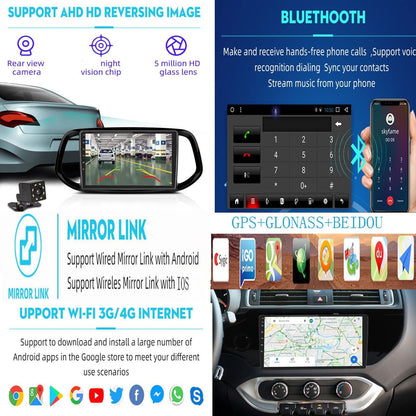 Sovob Android Car Stereo for BUI-CK EXCELLE 2003-2007 AT 2 Din Radio GPS Navigation IPS Touch Screen Multimedia Player Support 4G Carplay SWC Wifi Mirror Link DSP BT(Size:4 core wifi 1G+16G)