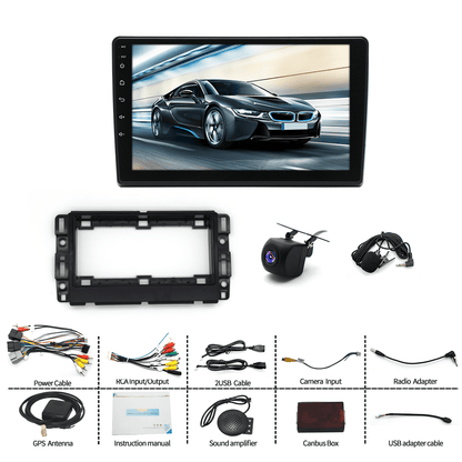 Guwzn Universal Car Stereo Radio for Chevrolet GMC 10.1" Touchscreen 2+32G Vehicle GPS Navigation Wireless CarPlay Android Auto