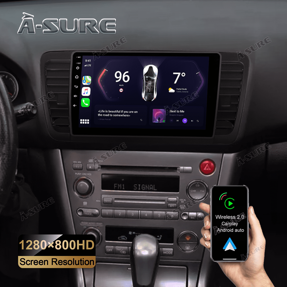 Junhua 9'' Android 12 Car Stereo with CarPlay for Subaru Outback Legacy 2003-2009, 2+32G