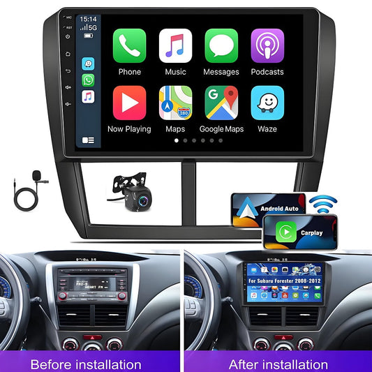 Eforcase 9" Car Stereo for Subaru Forester Impreza 2007-2013, Touch Screen Android Radio with Wireless Carplay Android Auto Mirror Link/1080P/WiFi/SWC/Bluetooth