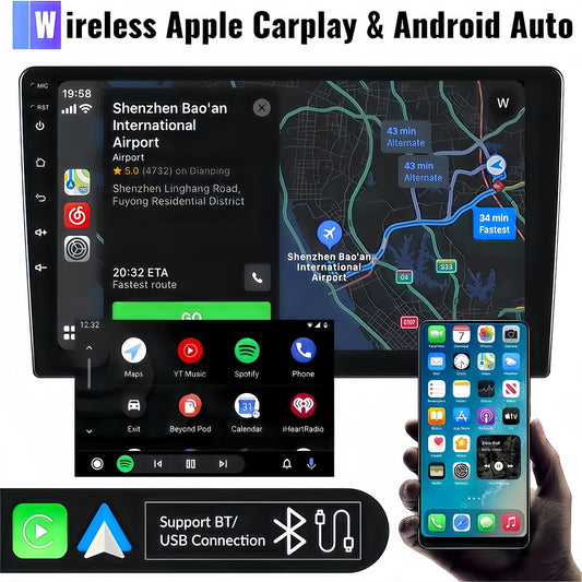 Guwzn Car Stereo Radio for Subaru Forester 2002-2008 9" Touchscreen 2+32G Vehicle GPS Navigation Wireless CarPlay Android Auto