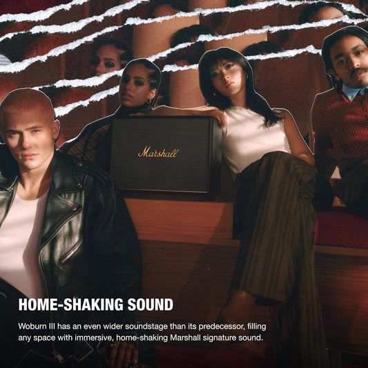 Marshall Woburn III Bluetooth Home Speaker - Loud Stereo Sound with Bass and Treble Controls | Plu