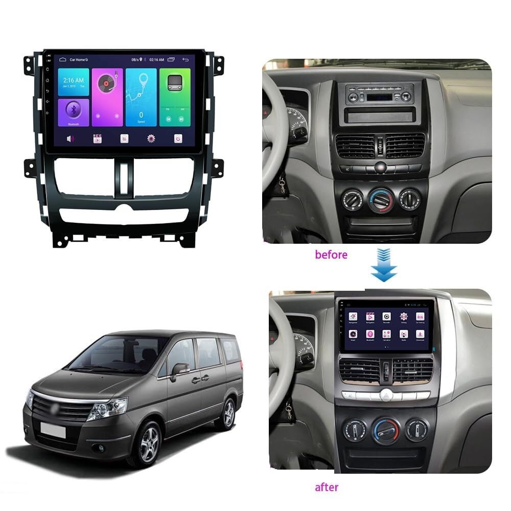 Sovob Android Car Stereo for Nissan Succe 2011-2016 9 inch 2 Din Radio GPS Navigation IPS Touch Screen Multimedia Player Support 4G Carplay SWC Wifi Mirror Link DSP BT(Size:4 core wifi 2G+32G)