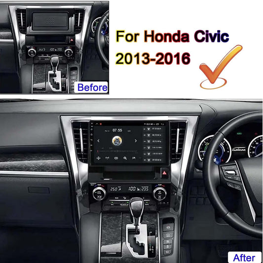 9" IPS Touchscreen Car Stereo Android 11 2 din Headunit Navigation Autoradio GPS Radio for Honda Civic 2013-2016 Multimedia Player Support DVR DAB+ OBD2 Honda Android host