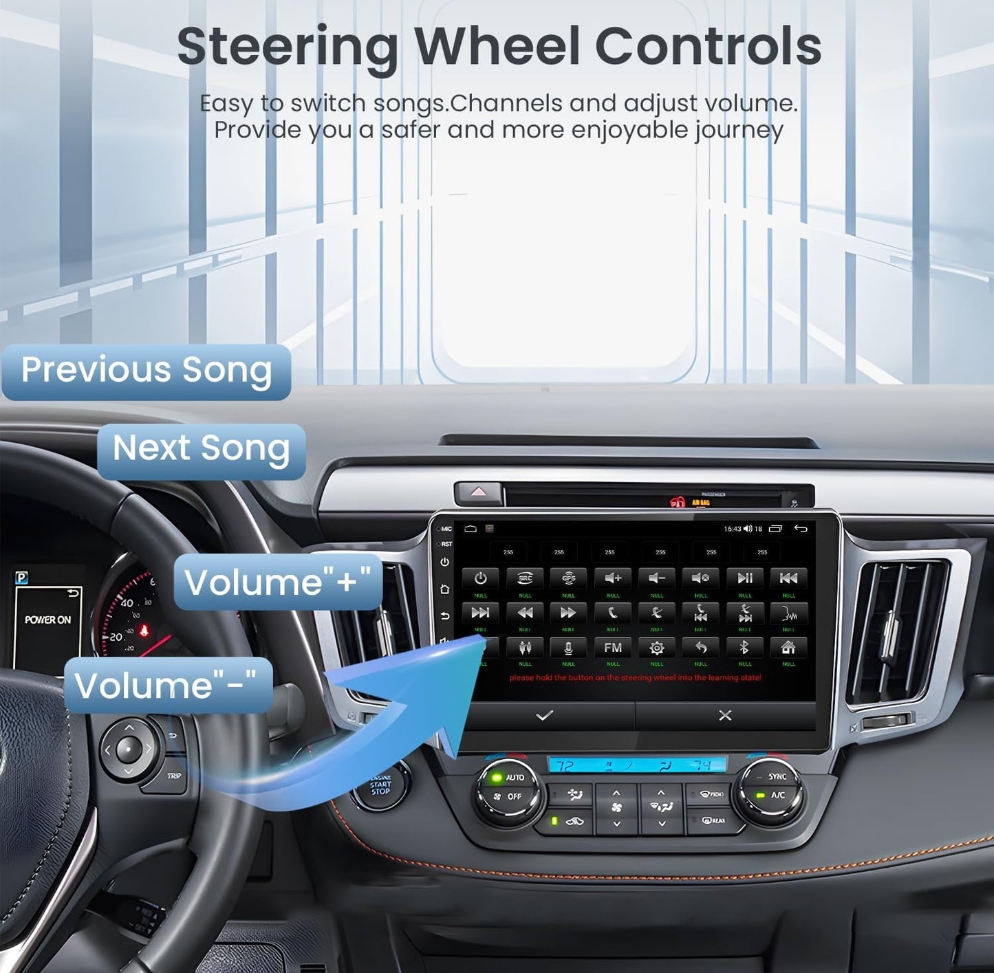Car Radio for Toyota RAV4 20 -2018: [2G 64G] 10.1 Inch 1280 * 800 Touchscreen Stereo Head Unit Carplay Android Auto Bluetooth GPS Navigation WiFi FM RDS